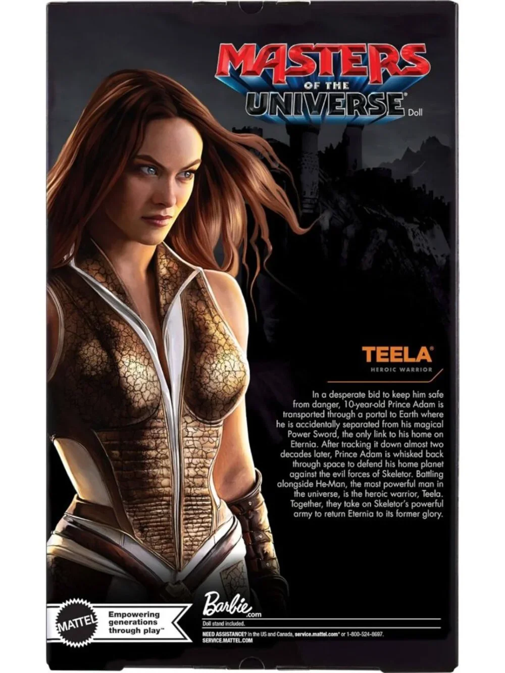 Collectible Teela Doll in Jumpsuit with Sword & Stand - MOTU Movie Theme